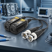 Transmetteur de câble torsadé passif simple, Balun vidéo HD actif 8MP pour caméra de vidéosurveillance, moniteur ABS pour système de sécurité
