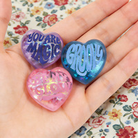 Juguete Antiestrés de Silicona para el Día de San Valentín, Corazones Brillantes, Edición Limitada, Mini Juguete de Rebote Lento
