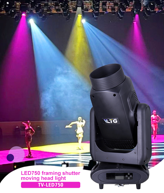 VLTG Dmx Moving Head Stage Light Led Beam Framing Shutter Moving Head Light With Cmy+Cto Color Mixing System Silent