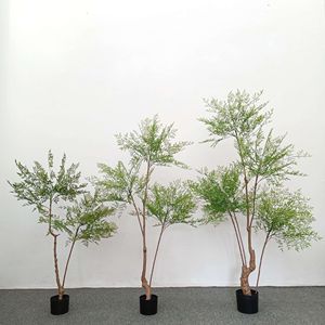 Árbol de Bambú Artificial <span class=keywords><strong>Nandina</strong></span> en Maceta, Planta Artificial Verde y <span class=keywords><strong>Roja</strong></span> para Decoración de Interiores del Hogar - Product Image 1