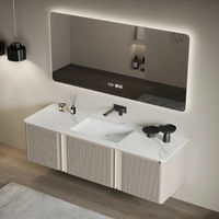Kabinet kamar mandi ekonomis, dengan Aksesori keran, apartemen gaya Modern