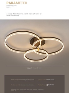 ไฟติดเพดานตกแต่งห้องนอนหรูหราสีดำหรูหรา, ไฟติดเพดาน LED อะคริลิคสำหรับโรงแรมวิลล่าโชว์รูม - Product Image 3