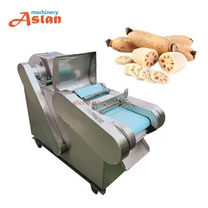 Indian mustard root slicing cutting machine/ sweet potato slicer/ Lotus root round slicing machine