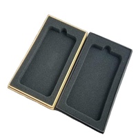 Boîte rigide en carton kraft brun noir mat personnalisée avec couvercle et insert de base pour téléphones portables - Écologique, recyclable, portable