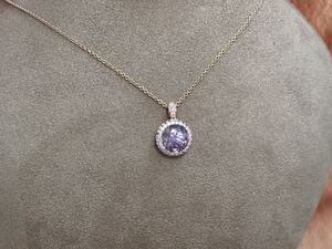 High End Round Natural Bi Color Ametrine Double Halo Pendant Rose Gold Fine Jewelry <b>For</b> <b>Women</b> Wedding Formal Necklace Charm - Product Image 3