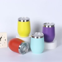 Thermos à vin en acier inoxydable 304, 12 oz, forme d'œuf, isolation sous vide, maintien au chaud de 6 à 12 heures
