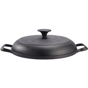 <b>Cast</b> Iron Frying Pan Round With Lid Induction Compatible <b>Hand</b> Wash Only - Product Image 2