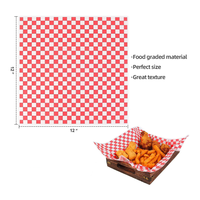 Offre Spéciale 12x12 "100pcs feuilles de papier de doublure de panier de nourriture, feuilles de papier ciré résistant à la graisse pour le festival de fête de la nourriture et à l'extérieur