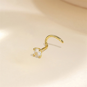 CANNER Piercing de nez en argent sterling 925 avec griffes et zircone cubique pour femmes et hommes, bijou corporel de style facial - Product Image 3