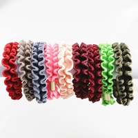Scrunchie Korea dan Prancis yang Elegan, Ikat Rambut Wanita Elastis Berlipit Bergelombang, Aksesoris Karet Rambut untuk Pernikahan