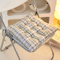 Coussin de chaise épais à carreaux, rembourré en polyester 800g, coussin de siège carré 40x40cm, bicolore pour un confort prolongé lors des longues sessions assises