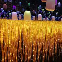 12V 1W Led Blé Lampe Extérieure Étanche Jaune Doré Fleur Artificielle Motif Lumière pour Parc Rue Jardin Décoration