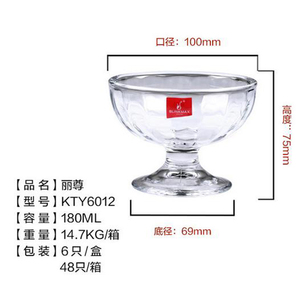 Restaurantes 180ml 6oz Martini copa de vino cóctel <span class=keywords><strong>Bar</strong></span> helado vidrio claro tazón contenedores cristalería leche batido taza postre tazón - Product Image 5