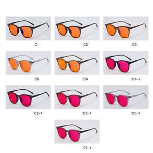 Gafas de Sol Redondas con Logotipo Personalizado 2026, Unisex, Lentes Rojo Naranja, Anti Radiación, para Juegos de Computadora, Anti Luz Azul, para Dormir - Product Image 4