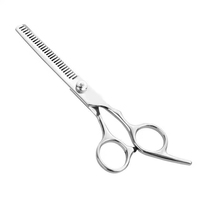 Ciseaux de toilettage entièrement en acier à dents plates courbées pour la coupe de poils de chien ou d'ours en peluche