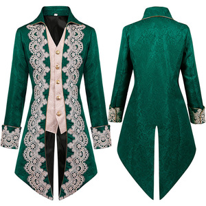 Chaqueta de frac victoriana steampunk gótica <span class=keywords><strong>para</strong></span> <span class=keywords><strong>hombre</strong></span>, abrigo de terciopelo vintage, chaqueta formal <span class=keywords><strong>para</strong></span> disfraz de Halloween - Product Image 2
