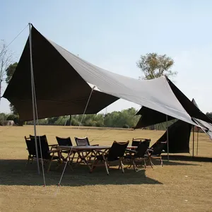 A forma di farfalla grande baldacchino esagonale protezione solare esterna campeggio rivestimento nero baldacchino campeggio parasole picnic spiaggia baldacchino