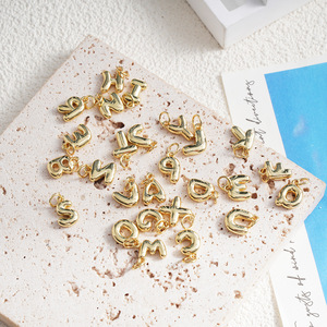 Gold Letter Charms Copper Plated DIY Jewelry Findings For Necklace Making Mixed Shapes Bag Pack A4 137 - Product Image 1
