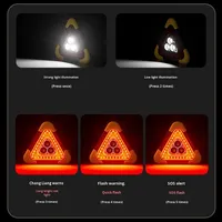 Multifunktionales Stativ-LED-Auto-Starthilfegerät Powerbank 12V Solarbetrieben Wiederaufladbar Blinkend Rot-Gelb ABS Notfall
