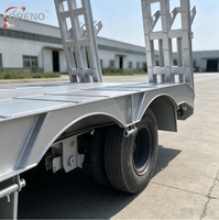 Semi-remorque à plateau bas de grande capacité avec essieux Fuwa, remorque à plateau bas pour le transport de machines de construction