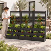 Bac à potager surélevé gris anthracite, modulaire, robuste, en métal, pour extérieur