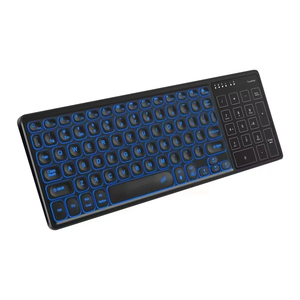 Clavier sans fil rétroéclairé fin rechargeable multi-appareils BT avec pavé numérique pour <span class=keywords><strong>Mac</strong></span> Windows I.OS Ordinateur Tablette Ordinateur portable - Product Image 1