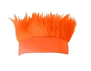 橙色多毛头带学校精神体育活动疯狂帽子派对万圣节服装配件