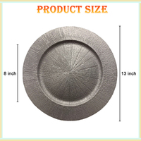 Assiettes de présentation élégantes en plastique massif texturé, couleur or et argent, pour événements et mariages
