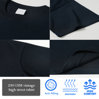 T-shirt décontracté surdimensionné pour homme en coton pur noir et blanc, 230 g, respirant, à manches courtes, personnalisable