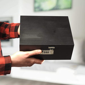 Smoking accessories combo kit herb tobacco smell proof wooden magnetic secret black bamboo stash box with lock