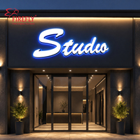 Letras 3D con Iluminación Frontal y Trasera Personalizadas, Letrero con Logotipo LED, Acero Inoxidable, Letrero Luminoso para Tienda o Negocio