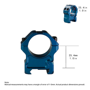 Anneaux de lunette BANGBANG 20 mm, hauteur centrale 1,0 po, étanches et antichocs pour sports de plein air (double rangée de vis bleues) - Product Image 5