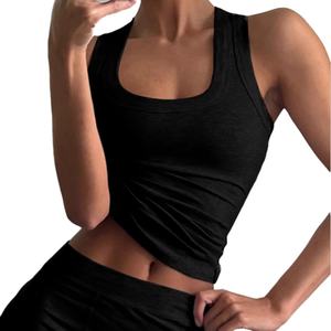 Ensemble deux pièces tricoté personnalisé de haute qualité pour l'automne-hiver, comprenant un sweat à capuche sexy dévoilant le nombril et un nouveau pantalon micro-slim amincissant. - Product Image 3