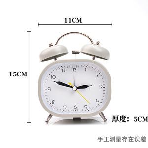 นาฬิกาปลุกทรงวงรีสีแดงแบบเงียบไม่มีเสียงติ๊ก นาฬิกาตั้งโต๊ะแบบกลไกสำหรับห้องนอน นักเรียนใช้สำหรับกลับไปโรงเรียน - Product Image 4