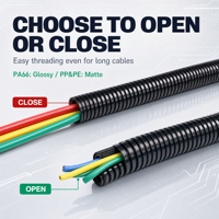 Tubo Corrugado de Nylon PA66, Retardante de Llama V1, Resistente a los Rayos UV, Negro, para Protección de Cables Automotrices