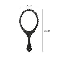Luxury Vintage Oval Rose Gold Bronze Decorative Hand Handheld Vanity Makeup Handheld Mirror for Women Travel