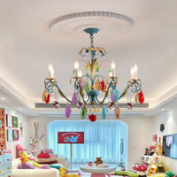 Suspension LED Dimmable en Fer et Verre, Style Feng Shui d'Asie du Sud-Est, pour Chambre d'Enfant, Design Artistique Créatif, Inspiré de la Dopamine, Style Français