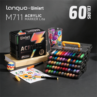 Stylos de peinture acrylique liquide directe OEM Little Lightning 60 couleurs, système sans encre, marqueurs acryliques, ensemble pour artistes, verre, toile, bricolage artistique