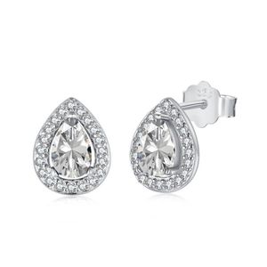 925 Sterling Bạc Đẹp Cổ Điển Cổ Điển Thời Trang Đồ Trang Sức <span class=keywords><strong>CZ</strong></span> 4*6Mm Màu Hình Dạng Quả Lê Đá Vàng Mạ Stud Bông Tai - Product Image 4
