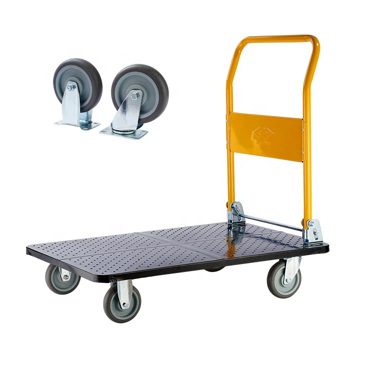 300kg 500kg 700kg Folding Metal Hand Cart Heavy Duty Steel Platform Hand Truck 1102LB Portable Trolley 661LB Foldable Hand Cart