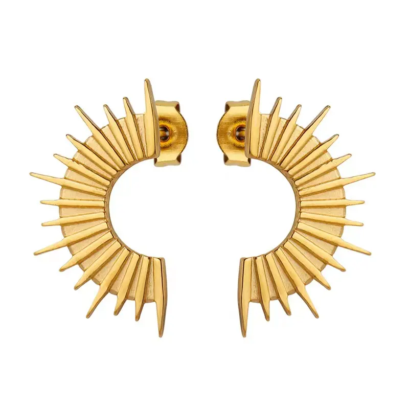 Vintage Style 18K Gold Earrings Stainless Steel Jewelry For Women