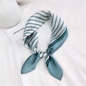 Mùa Hè Cần Cẩu Ngựa Kỹ Thuật Số In Sang Trọng Người Phụ Nữ Chiếc Khăn Lụa Tùy Chỉnh In Cá Nhân 53*53Cm Vuông 100% Lụa Hijab Khăn - Product Image 4