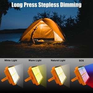 Projecteurs LED Solaires Portables IP66 en ABS pour Camping Extérieur, Urgences Domestiques, avec Batterie Rechargeable, Intensité Réglable, pour Éclairage Routier - Product Image 4