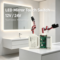 Pengontrol Dimmer Sentuh 24V Tombol Tunggal Sakelar Sensor Kapasitif Lampu LED Cermin Kamar Mandi Pencahayaan Vanity Kontrol Cerdas Berperingkat IP54