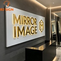 Enseigne murale personnalisée en lettres 3D LED rétroéclairées avec panneau arrière, enseigne lumineuse 3D, enseigne en lettres canal rétroéclairées