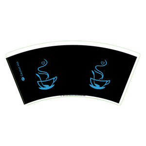 Funda de papel para vaso de café, diseño rojo y negro con granos de café, desechable, de pared simple, para bebidas calientes - Product Image 2