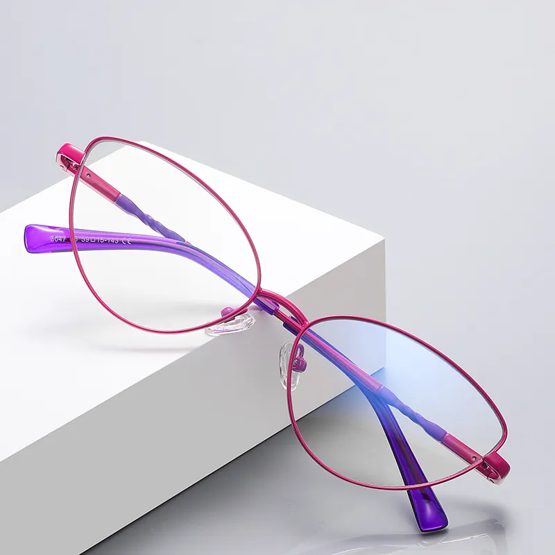 Twooo 3047 Lightweight Fashion Glasses Metal Anti Blue Reading Eyeglasses Frame