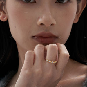 Anillos ajustables abiertos chapados en oro de Zirconia cúbica de Plata de Ley 925 para aniversario, compromiso, boda o fiesta - Product Image 4