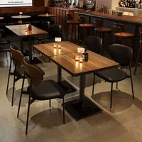 Table à manger Offre Spéciale Meubles de restaurant en bois modernes Cadre de siège en métal de style industrielEnsembles de table et de chaises Ensemble de café