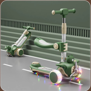 สกู๊ตเตอร์เด็กแบบพับได้พร้อมไฟ ปรับความสูงได้ สำหรับเด็กอายุ 3-6 ปี ดีไซน์รูปเครื่องบิน - Product Image 3